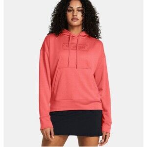 New WOMEN'S UNDER ARMOUR UA FISH PRO TERRY HOODIE PINK Size LARGE